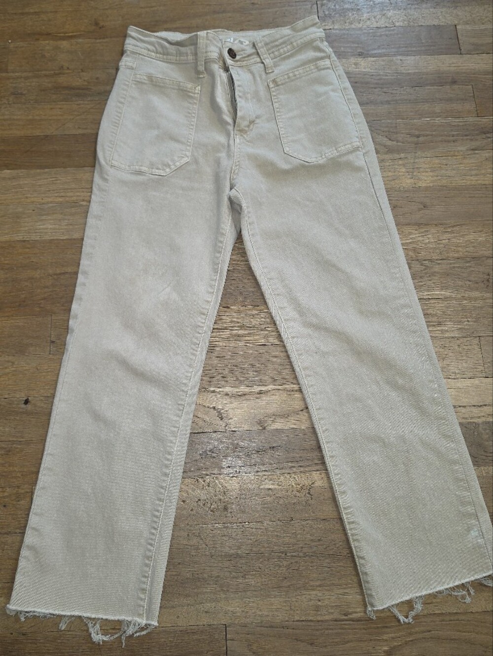 H&M High-Rise Jeans in Light Beige